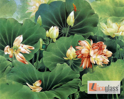  TRANH KÍNH HOA SEN ĐẸP LCG71