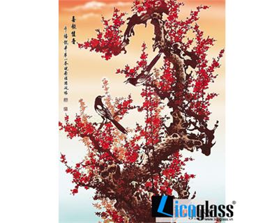 TRANH KÍNH HOA ĐÀO ĐẸP LCG02