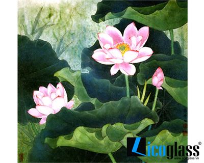 TRANH KÍNH HOA SEN ĐẸP LCG68