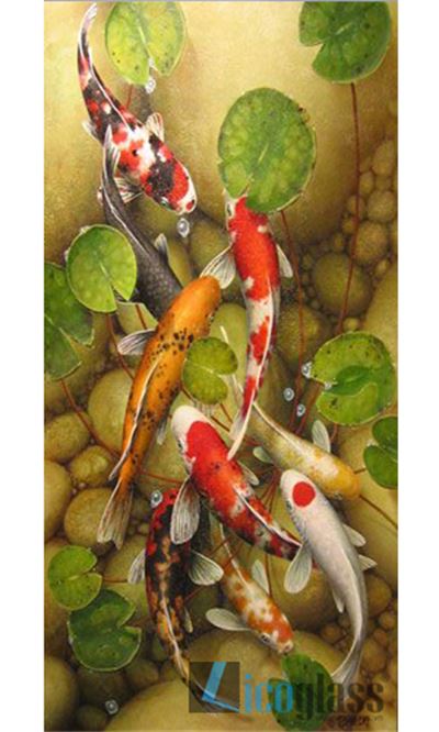 TRANH KÍNH CỬU NGƯ KHỔ ĐỨNG 02