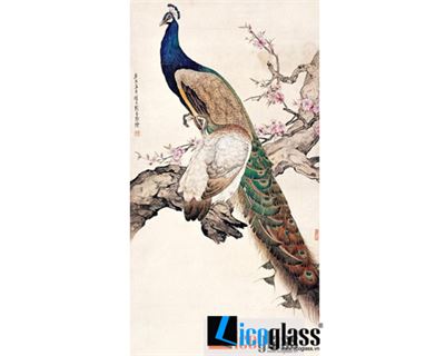 TRANH KÍNH CHIM CÔNG DÁNG ĐỨNG LCG11