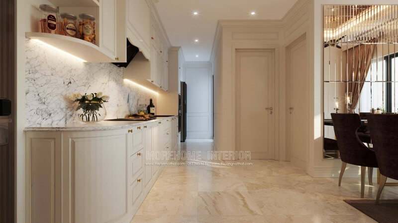 Mẫu tủ bếp gỗ tự nhiên được nhiều khách hàng yêu thích và lựa chọn Tủ bếp màu trắng và màu nâu đẹp