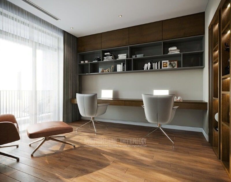 Mẫu kệ ốp tường bằng gỗ đẹp ấn tượng với ý tưởng thiết kế theo phong cách hiện đại.